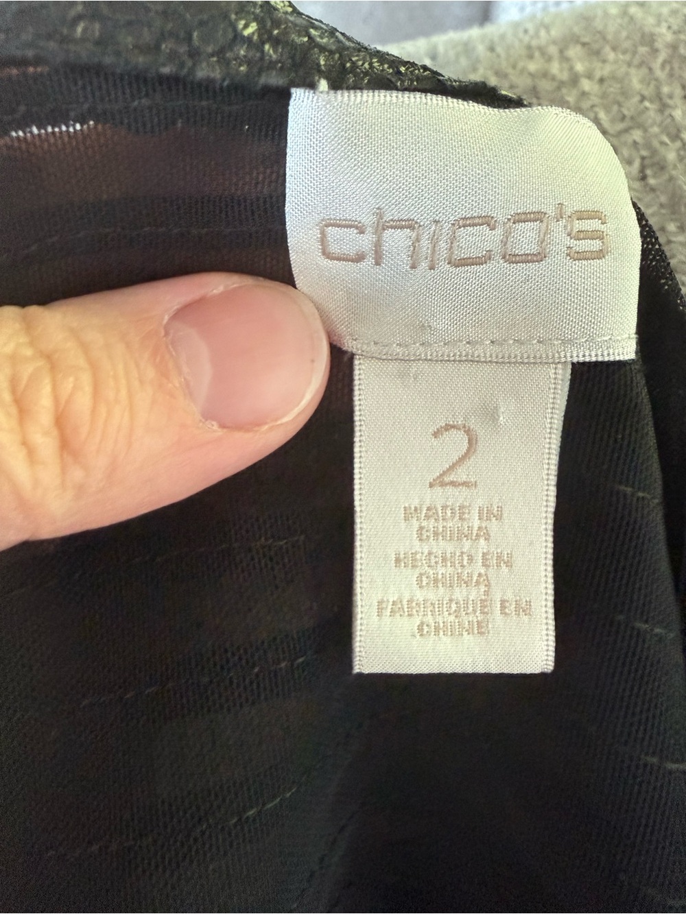 Chico's Black Open-Front Fringe Cardigan - Picture 3 of 3